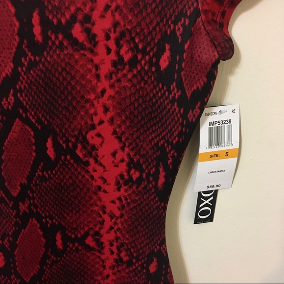 XOXO Snake Print Dress - Red and Black - Picture 5 of 7